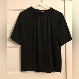 Vince Silky Black Short Sleeved Blouse Holiday NYE Size XS EUC!